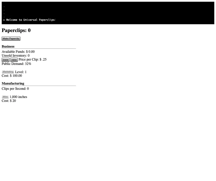 Universal Paperclips unblocked